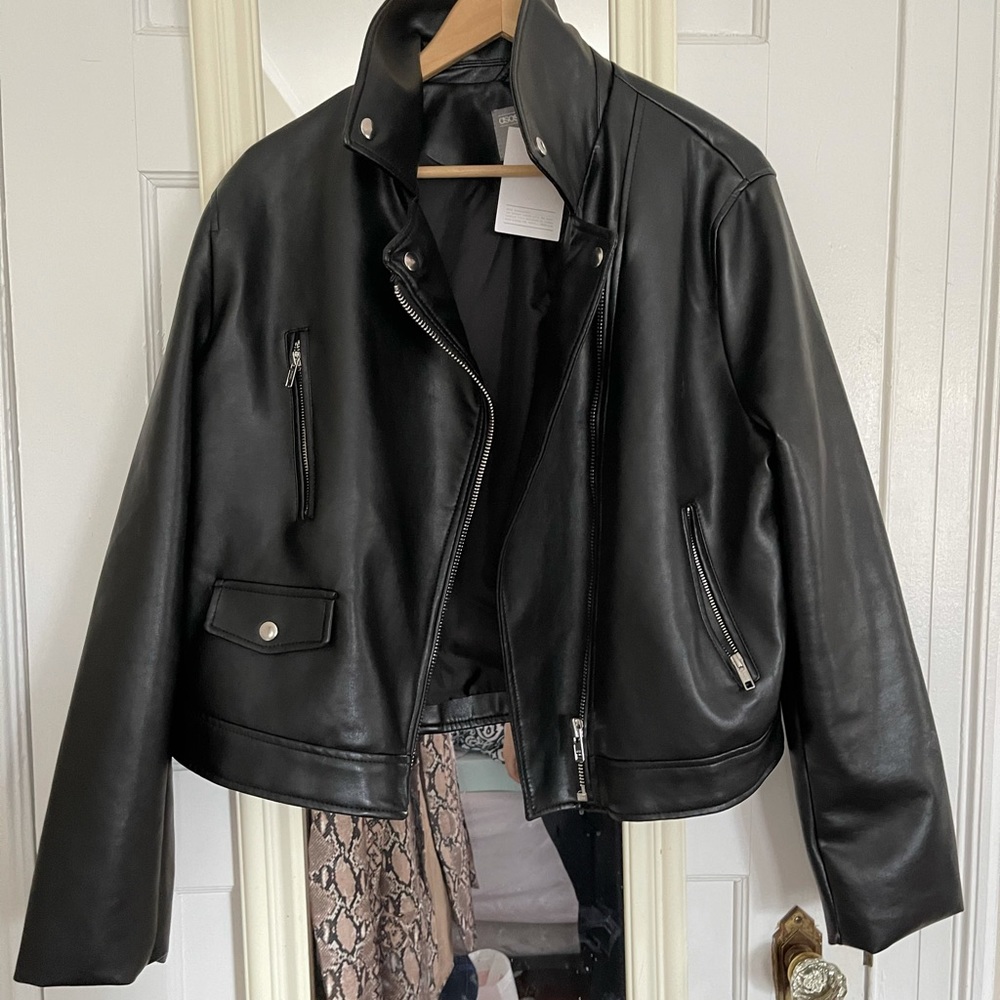 ASOS faux leather jacket size 14 new